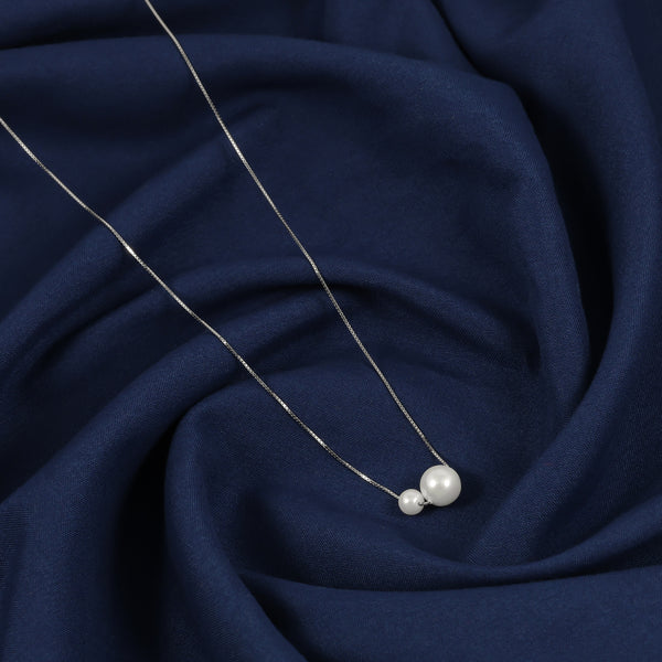 925 Silver Dual Pearl Necklace