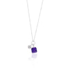 925 Silver Purple Square Necklace