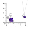 925 Silver Purple Square Necklace