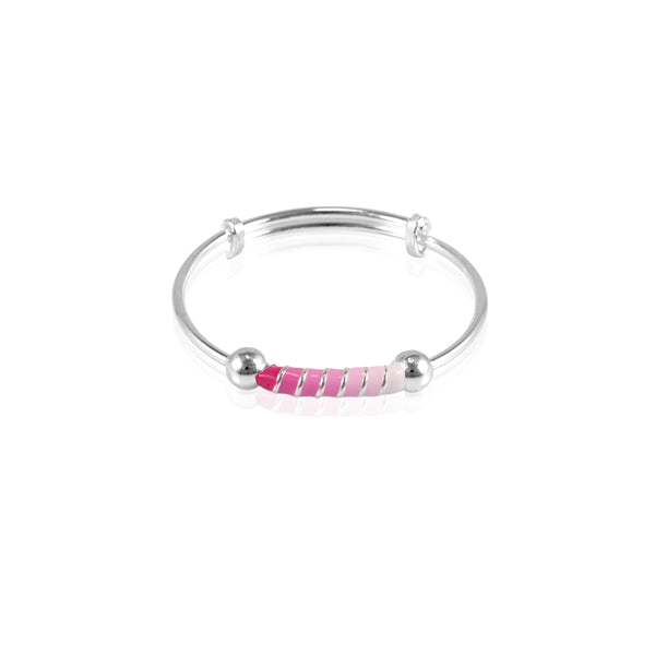 Coral Stripe Baby Adjustable Bracelet