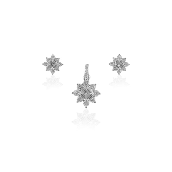 925 SILVER SQUARE CUT PENDAL SET