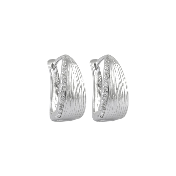 Textured Silver Hoop Earrings