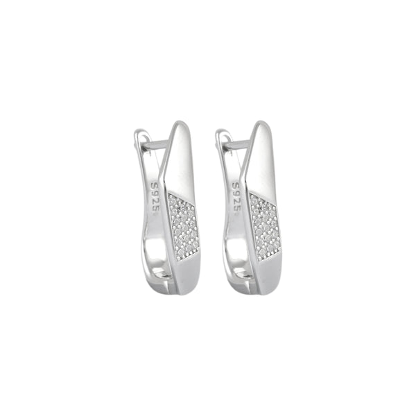 Sleek Sparkle Silver Earrings