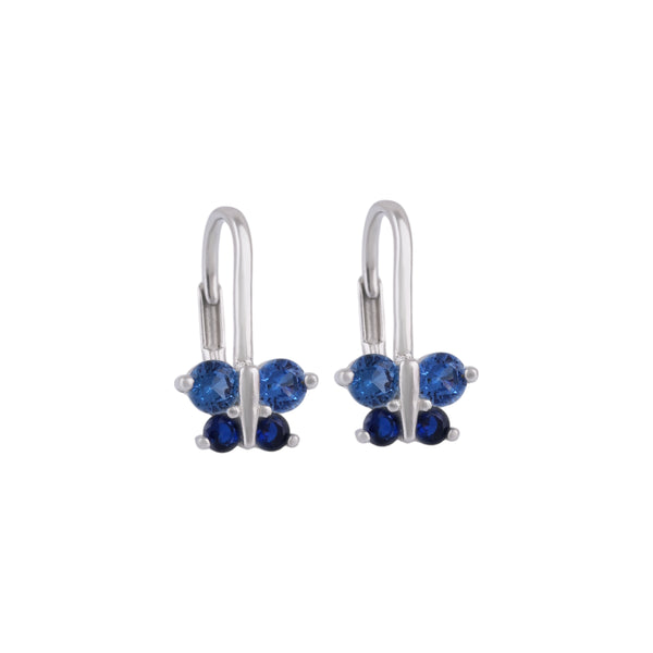 SAPPHIRE BUTTERFLY SILVER EARRINGS