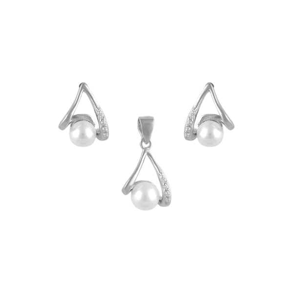 PEARL DROP PENDANT & EARRING SET