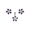 ROYAL PURPLE BLOOM PEARL PENDANT & EARRING SET