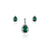 925 SILVER EMERALD DEWDROP PENDAL SET