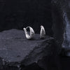 Textured Silver Hoop Earrings