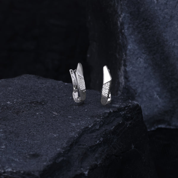 Sleek Sparkle Silver Earrings