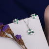 925 SILVER EMRALD BLOOM PENDAL SET