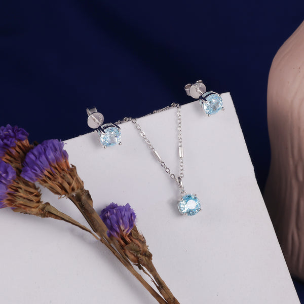 925 SILVER SOLITAIRE PENDAL SET