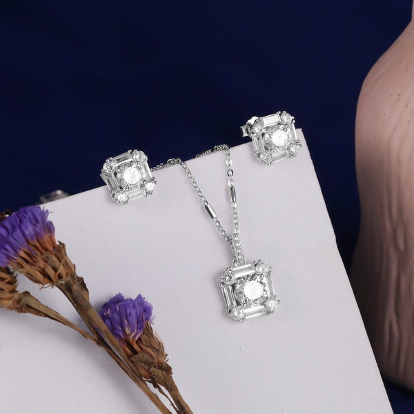 925 SILVER RECTANGULAR PENDAL SET