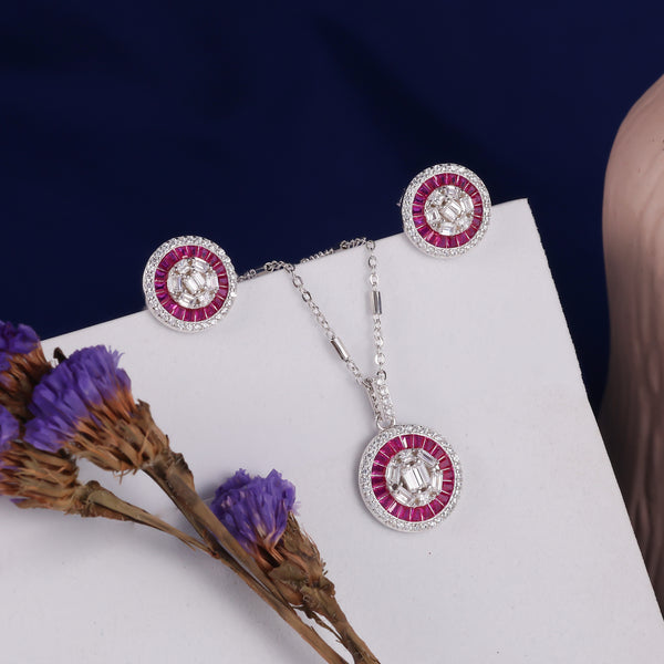 925 SILVER ROUND PENDANT SET