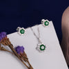 925 SILVER GREEN STONE PENSAL SET