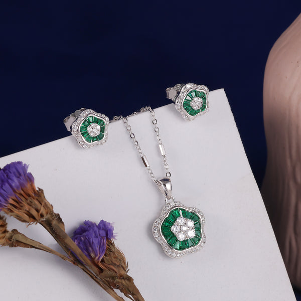 925 SILVER FLORAL PENDAL SET