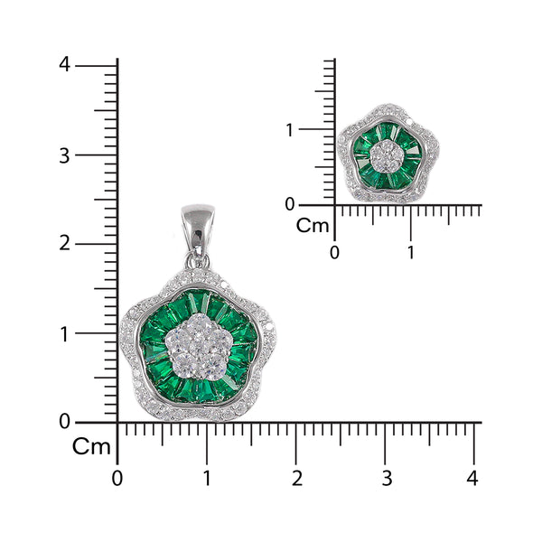 925 SILVER FLORAL PENDAL SET