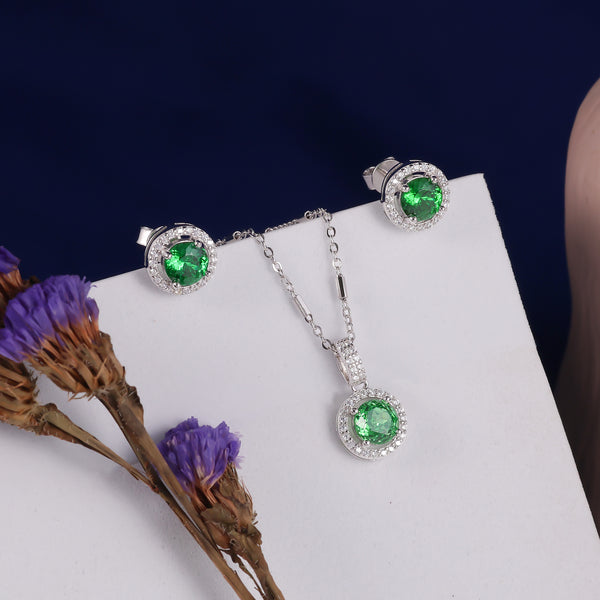 925 SILVER ROUND PENDAL SET