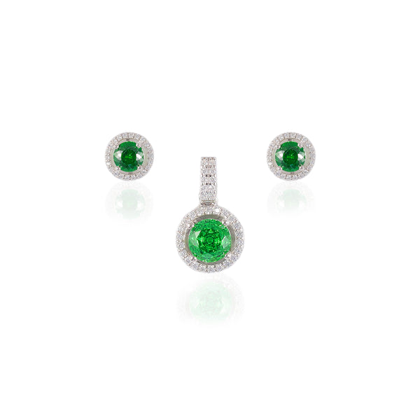 925 SILVER ROUND PENDAL SET