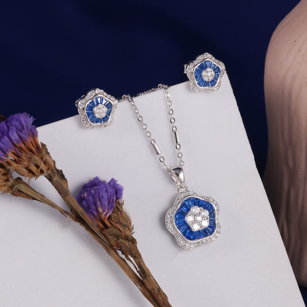 925 SILVER FLORAL PENDAL SET