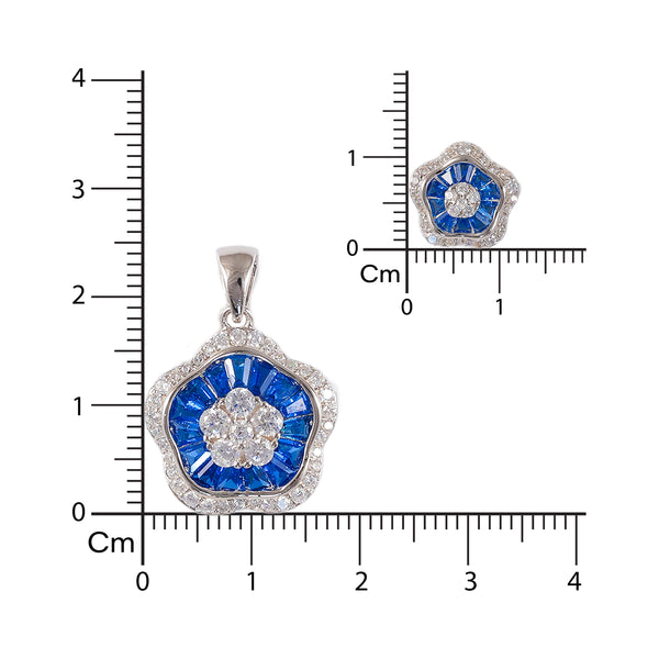 925 SILVER FLORAL PENDAL SET