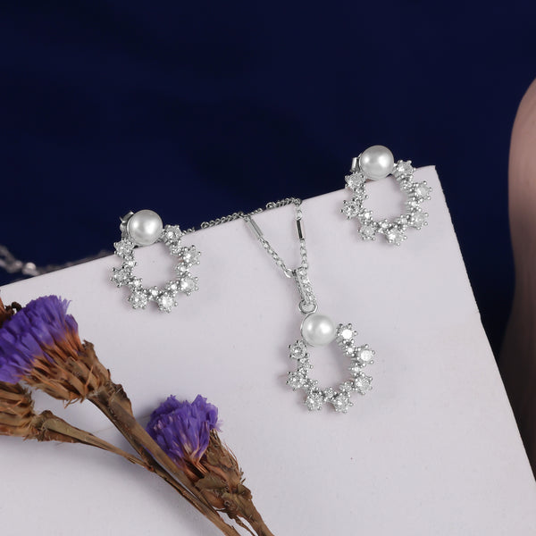 925 SILVER PEARL PENDAL SET