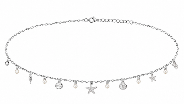 Ocean Charm Pearl Silver Waist Chain