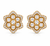 Golden Floral Moissanite Cluster Stud Earrings