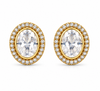 Classic Oval Halo Moissanite Stud Earrings