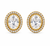 Classic Oval Halo Moissanite Stud Earrings