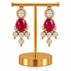 Ruby Radiance Moissanite Chandelier Earrings