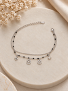 Black Beaded Charm 92.5 Silver Bracelet