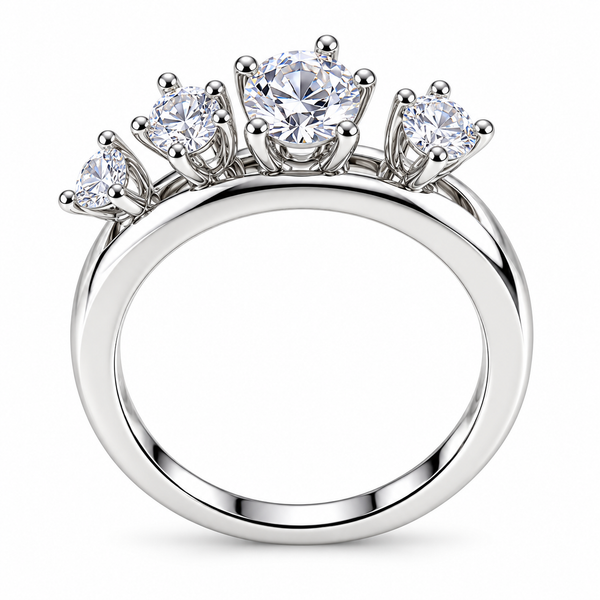 Five Stone Moissanite Crown Ring