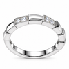 Modern Geometric Moissanite Accent Band Ring