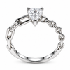 Heart Cut Moissanite Chain Link Ring