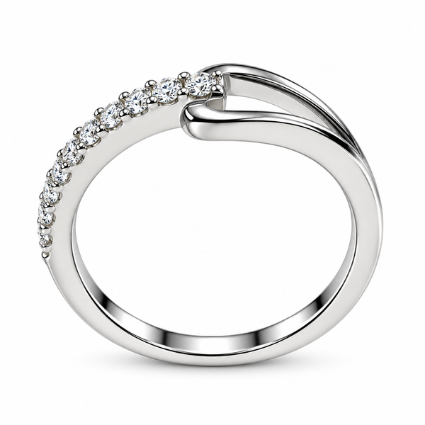 Modern Open Twist Moissanite Band Ring