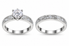 Sparkling Moissanite Statement Ring Pair