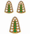 Emerald Green Moissanite Pendant & Earring Set in 92.5 Silver