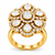 Elegant Floral Moissanite Cluster Ring – 92.5 Hallmarked Silver with Gold Finish