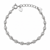 Classic Silver Twisted Bead Chain Bracelet