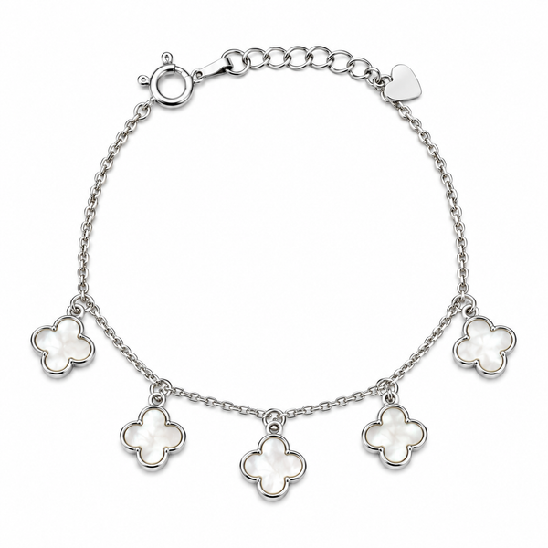 Mother of Pearl Clover Charm Bracelet