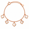 Rose Gold Mother of Pearl Clover Charm Bracelet