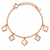 Rose Gold Mother of Pearl Clover Charm Bracelet