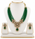 Emerald Green Moissanite Pearl Necklace & Pendant Set in 92.5 Silver