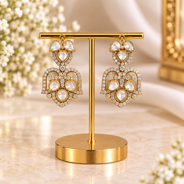 Royal Jhumka Moissanite Drop Earrings