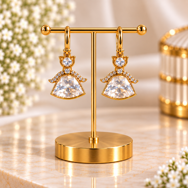 Graceful Bell-Cut Moissanite Drop Earrings