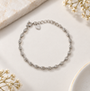 Classic Silver Twisted Bead Chain Bracelet