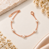 Rose Gold Pearl Beaded 92.5 Silver Bracelet