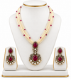 Ruby Red Moissanite Pearl Pendant Set in 92.5 Silver