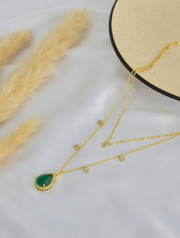 Emerald Spark Layered Necklace