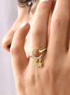 Klissaa Star & Moon Charms Ring